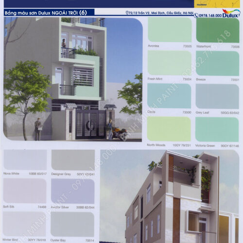Bảng Màu Sơn Dulux Ngoài Trời Mới Nhất 2019, 2020 Bình Minh Hà Nội