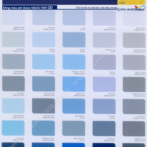 Bạn đang tìm kiếm bảng màu sơn ngoài trời mới nhất? Bảng Màu Sơn Dulux Ngoài Trời Mới Nhất - Bình Minh 2024 là sự lựa chọn tuyệt vời cho bạn. Đến xem hình ảnh để chọn màu sơn phù hợp với ngôi nhà của mình.
