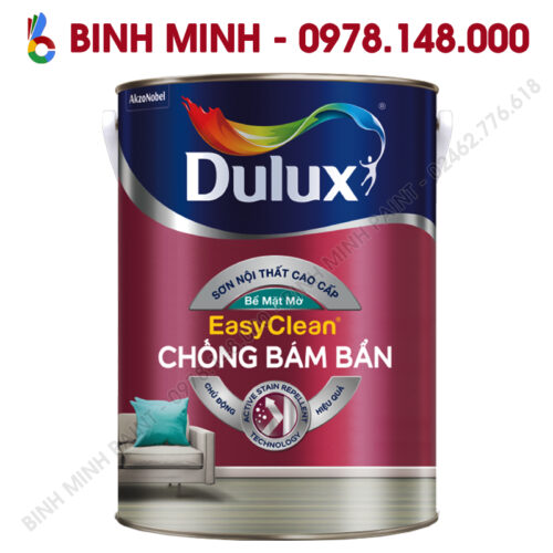 Sơn Dulux trong nhà Easyclean chống bám bẩn mờ 5L Binh Minh Hà Nội