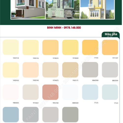 Sơn Maxilite-Bảng màu sơn ngoài trời Bình Minh Hà Nội