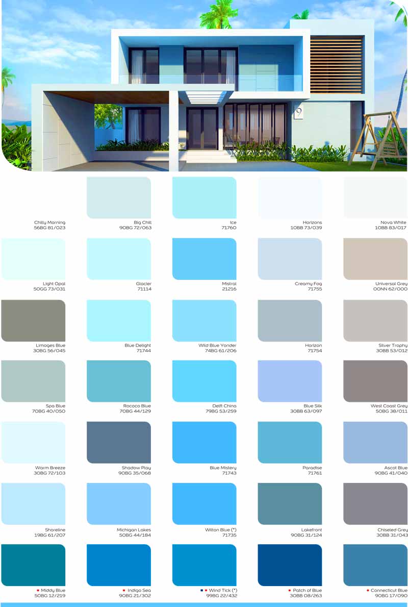 Bảng màu sơn Dulux ngoài trời: Màu sắc của bề mặt bên ngoài ngôi nhà của bạn sẽ không bao giờ trở nên tối tăm và xấu xí nữa bởi bảng màu sơn Dulux ngoài trời. Thỏa sức sáng tạo với những gam màu tươi sáng, bền đẹp và chất lượng cao của sơn Dulux.