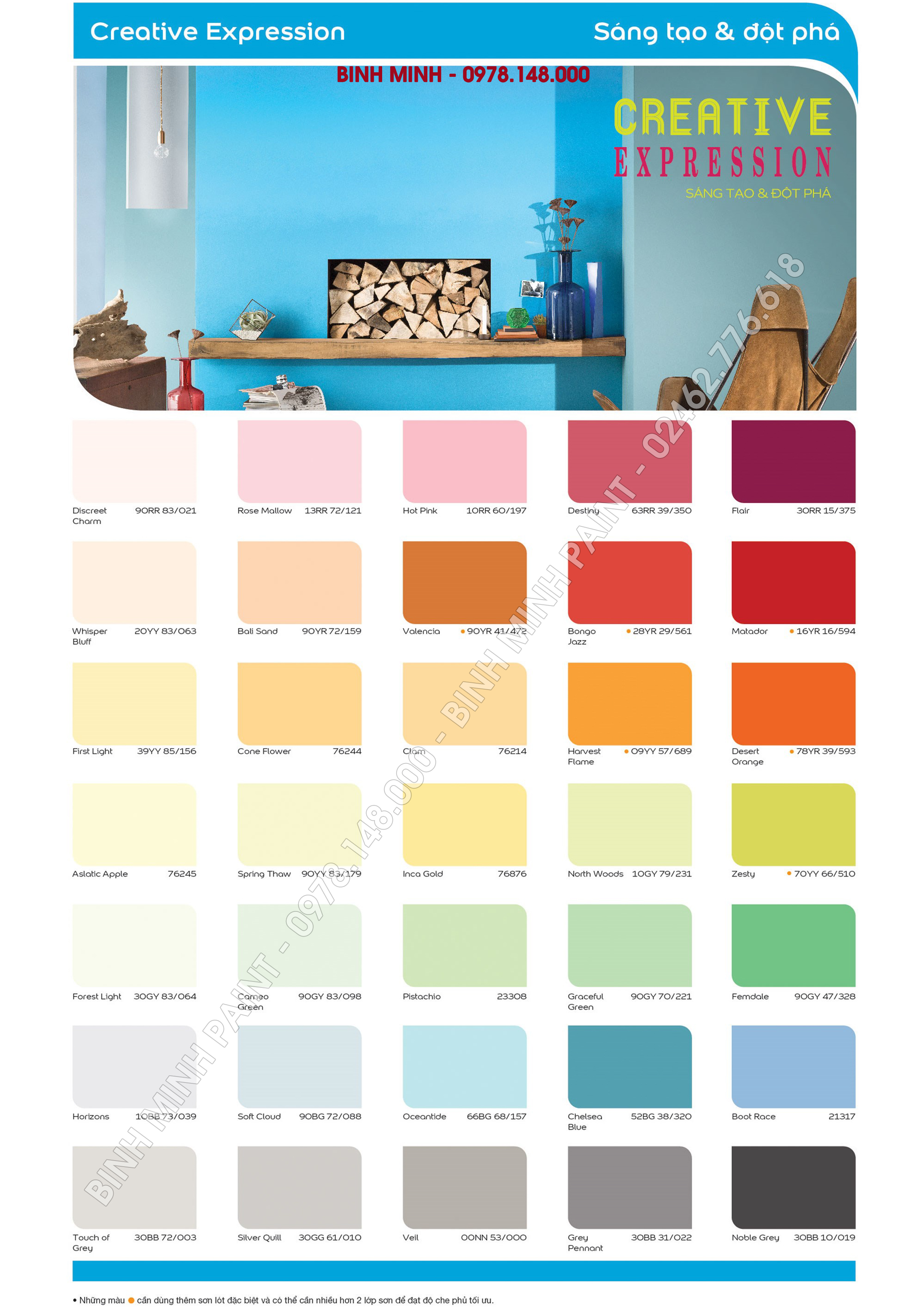 Bảng Màu Sơn Dulux 5IN1 cung cấp đến bạn tới 5 lựa chọn với hàng trăm màu sắc khác nhau. Từ những sắc màu tươi sáng đến những màu trầm ấm, Bảng Màu Sơn Dulux 5IN1 sẽ đáp ứng mọi nhu cầu thiết kế của bạn và biến ngôi nhà của bạn trở nên phong phú và ấn tượng hơn.