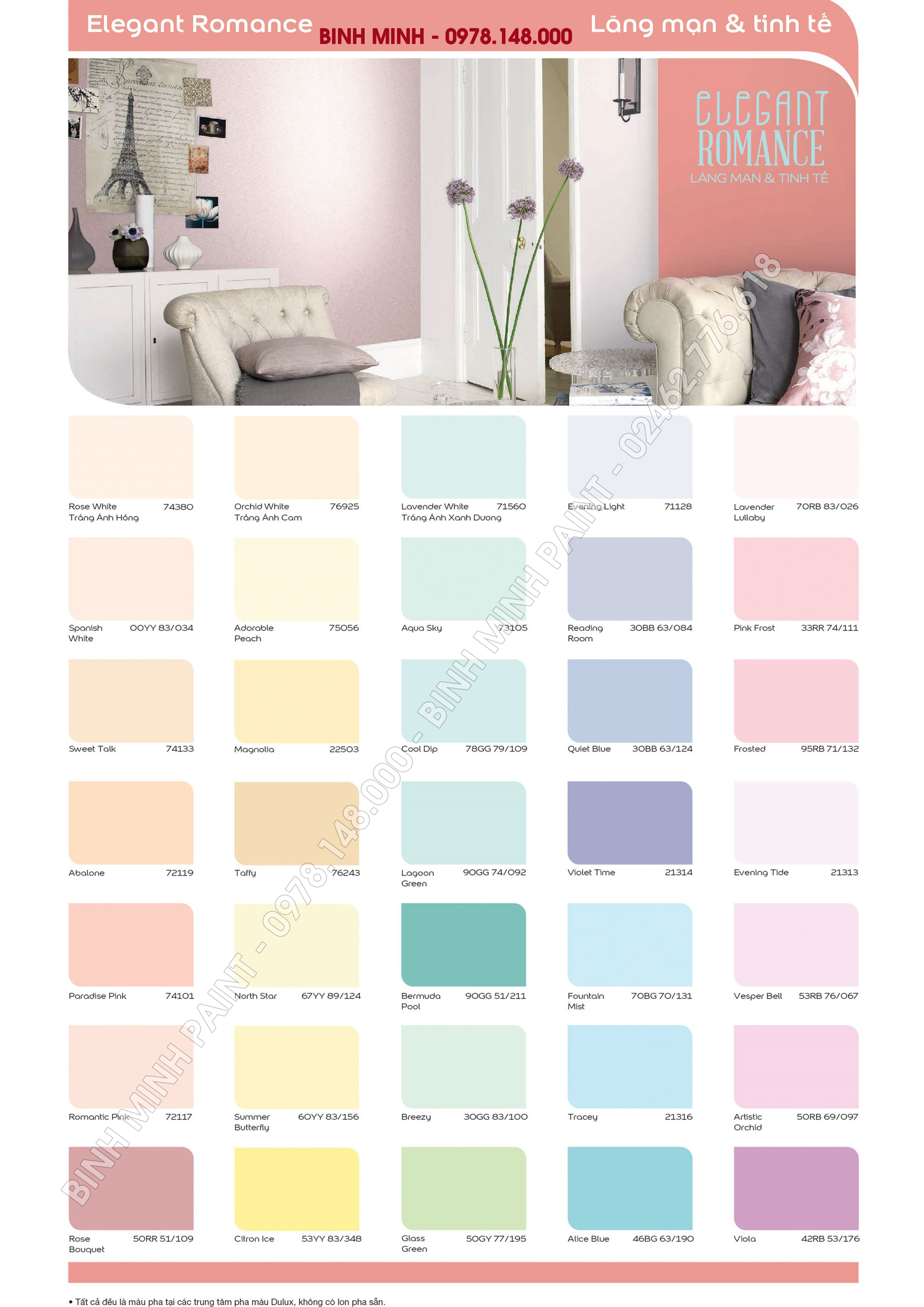 Sự đa dạng bảng màu sơn trong nhà cho các loại nội thất khác nhau