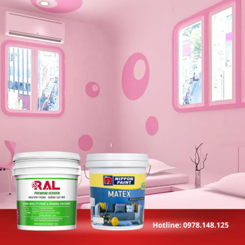 Sơn nội thất chất lượng cao NP MATEX vs RAL 1 son nippon matex ral 2