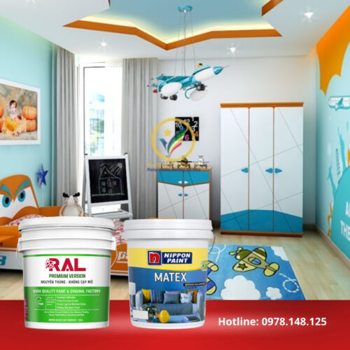 Sơn nội thất chất lượng cao NP MATEX vs RAL 2 son nippon matex ral 3