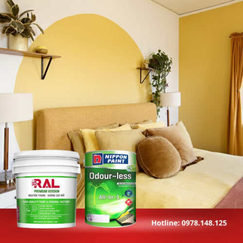 Sơn nội thất cao cấp NP ODOUR-LESS ALL-IN-1 (BÓNG) vs RAL 1 son nippon odour less all 1 ral 2