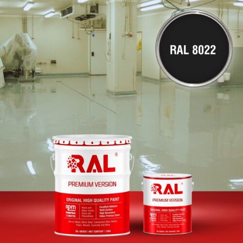 Sơn sàn kháng hóa chất RAL RAFLOOR ANTI-CHEM 8022 1 B13 Son san khang hoa chat RAL 8022 1