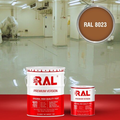 Sơn sàn kháng hóa chất RAL RAFLOOR ANTI-CHEM 8023 1 B13 Son san khang hoa chat RAL 8023 1