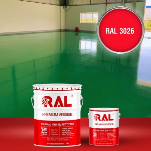 Sơn sàn chịu mài mòn RAL RAFLOOR ARMOR 3026 1 B15 Son san chiu mai mon RAL 3026 1