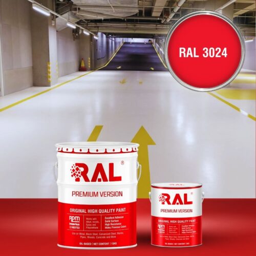 Sơn sàn nhà để xe Garage PU hệ lăn RAL GARAGE SHIELD 3024 1 B22 Son san Garage PU he lan RAL 3024 1