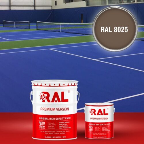 Sơn sân tennis Epoxy tự san RAL SPORT GUARD SL 8025 1 B27 Son san the thao Epoxy tu san RAL 8025 1