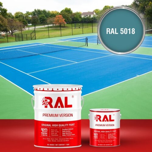 Sơn sân tennis PU hệ lăn RAL SPORT SHIELD 5018 1 B29 Son san the thao PU he lan RAL 5018 1