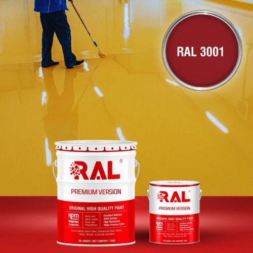 Sơn sàn Polyurethane hệ lăn RAL RAFLOOR SHIELD 3001 1 B7 Son san Polyurethane he lan RAL 3001